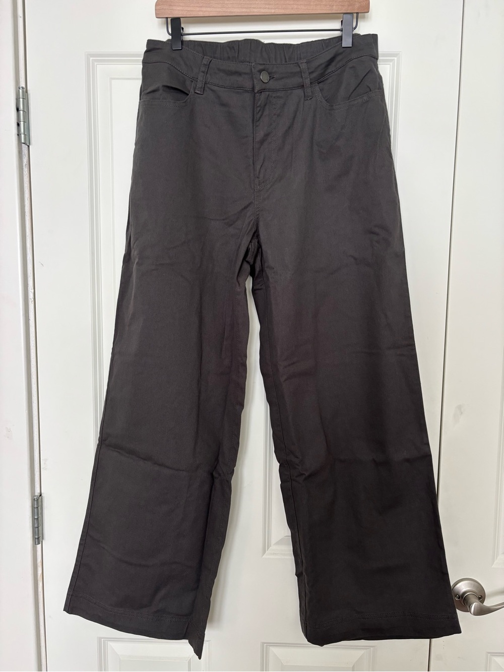 NWT PACT Women's Oak Stretch Twill Wide Leg Pant, Size Large